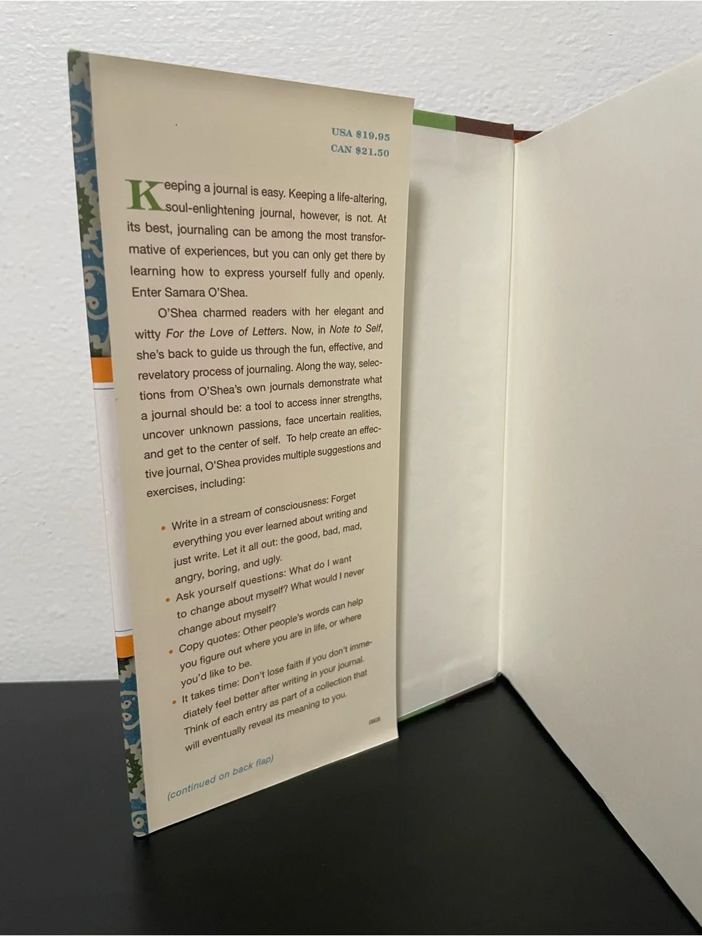 Note To Self Book Keeping A Journal & Other Dangerous Pursuits Samara O’shea NEW
